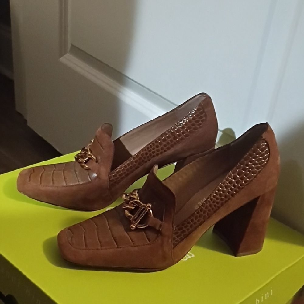 Gibson Latimer Tan Block Heel Loafers
